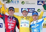 The podium of Paris-Nice 2008�: Popovych, Rebellin, Nocentini